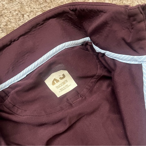 Tracksmith fresh pond long sleeve half zip in wine - Picture 4 of 4